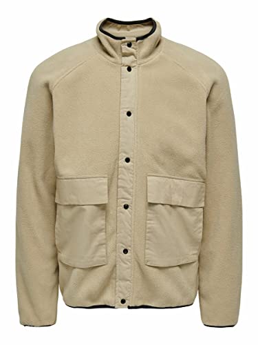 ONLY & SONS Men's ONSNOAH Fleece Jacket OTW Fleecejacke, Chinchilla, M von ONLY & SONS