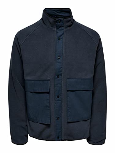 ONLY & SONS Men's ONSNOAH Fleece Jacket OTW Fleecejacke, Dark Navy, M von ONLY & SONS