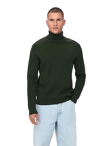 ONLY & SONS Men's ONSPHIL REG 12 STRUC ROLL Neck Knit NOOS Pullover, Rosin, XS von ONLY & SONS