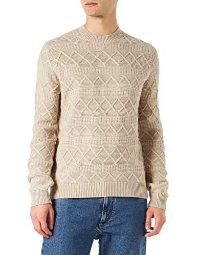 ONLY & SONS Men's ONSWADE REG 5 STRUC Mock Neck Knit Pullover, Silver Lining, M von ONLY & SONS