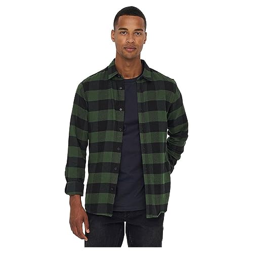 ONLY & SONS NOS Onsgudmund LS Checked Shirt Noos Camicia, Verde (Forest Night Forest Night), XX-Large Uomo von ONLY & SONS