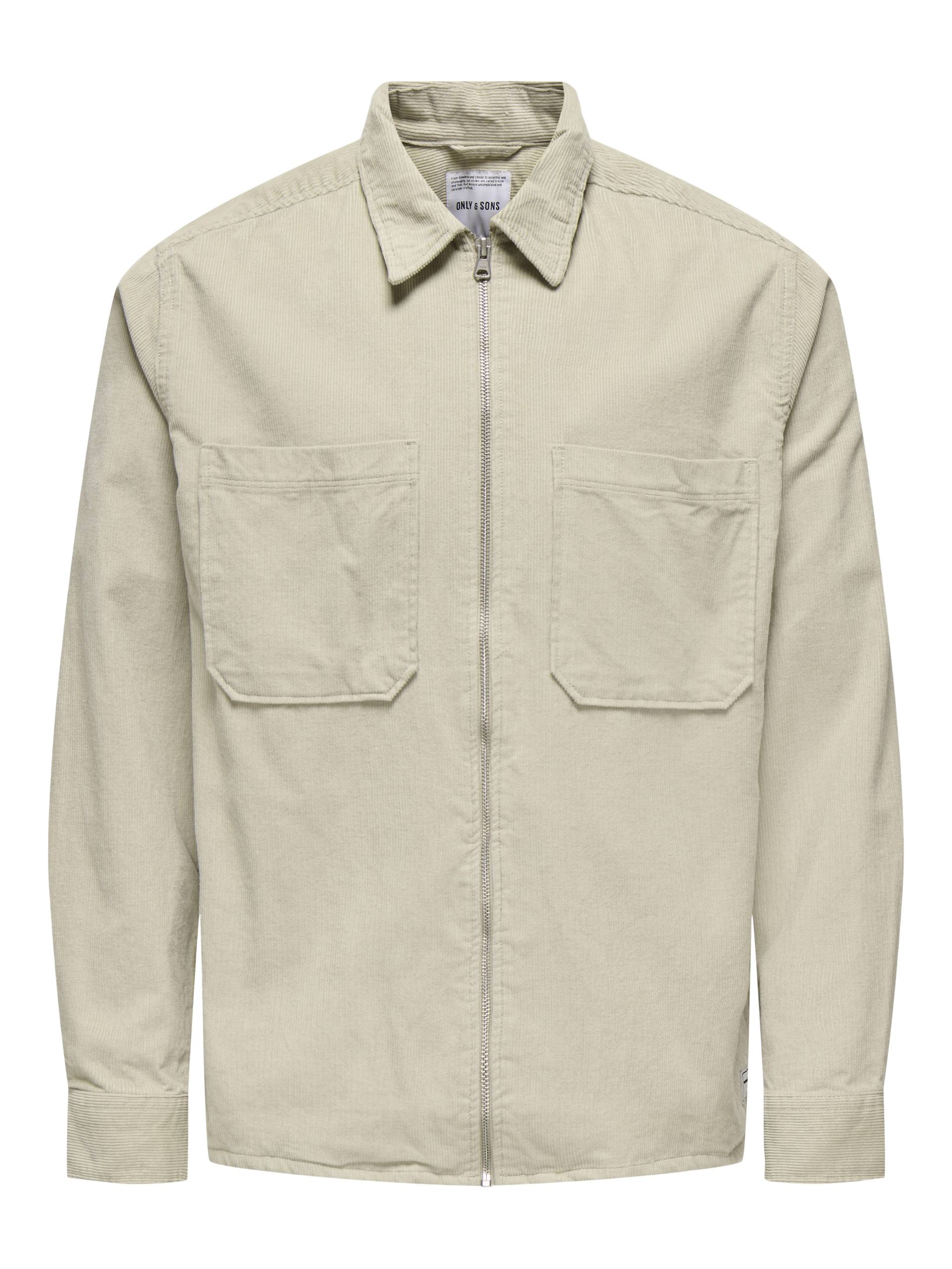 ONLY&SONS - ONSALP 14W RLX 2PKT WASHD CORD ZIP NOOS silver lining - Gr. - M von ONLY&SONS