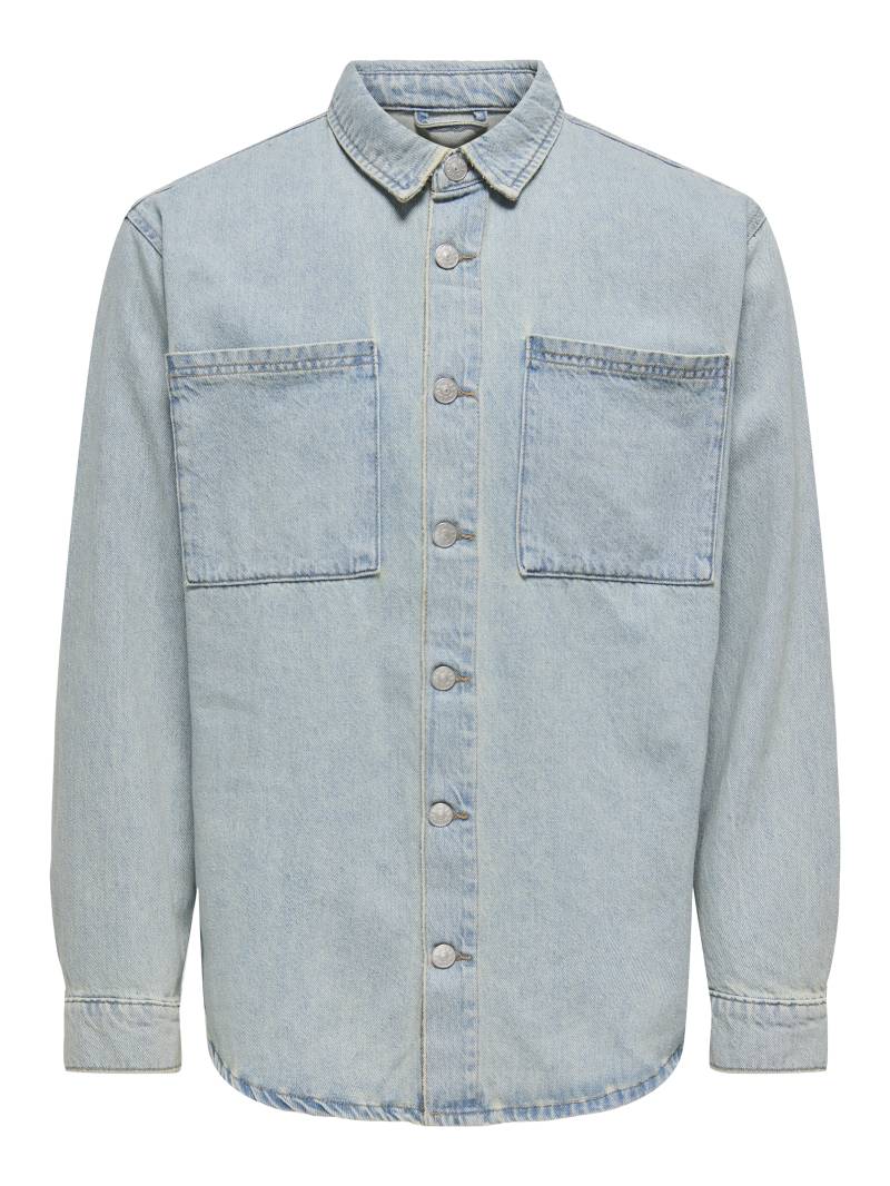 ONLY&SONS - ONSALP BOX TAI DNM JACKET light blue denim - Gr. - S von ONLY&SONS