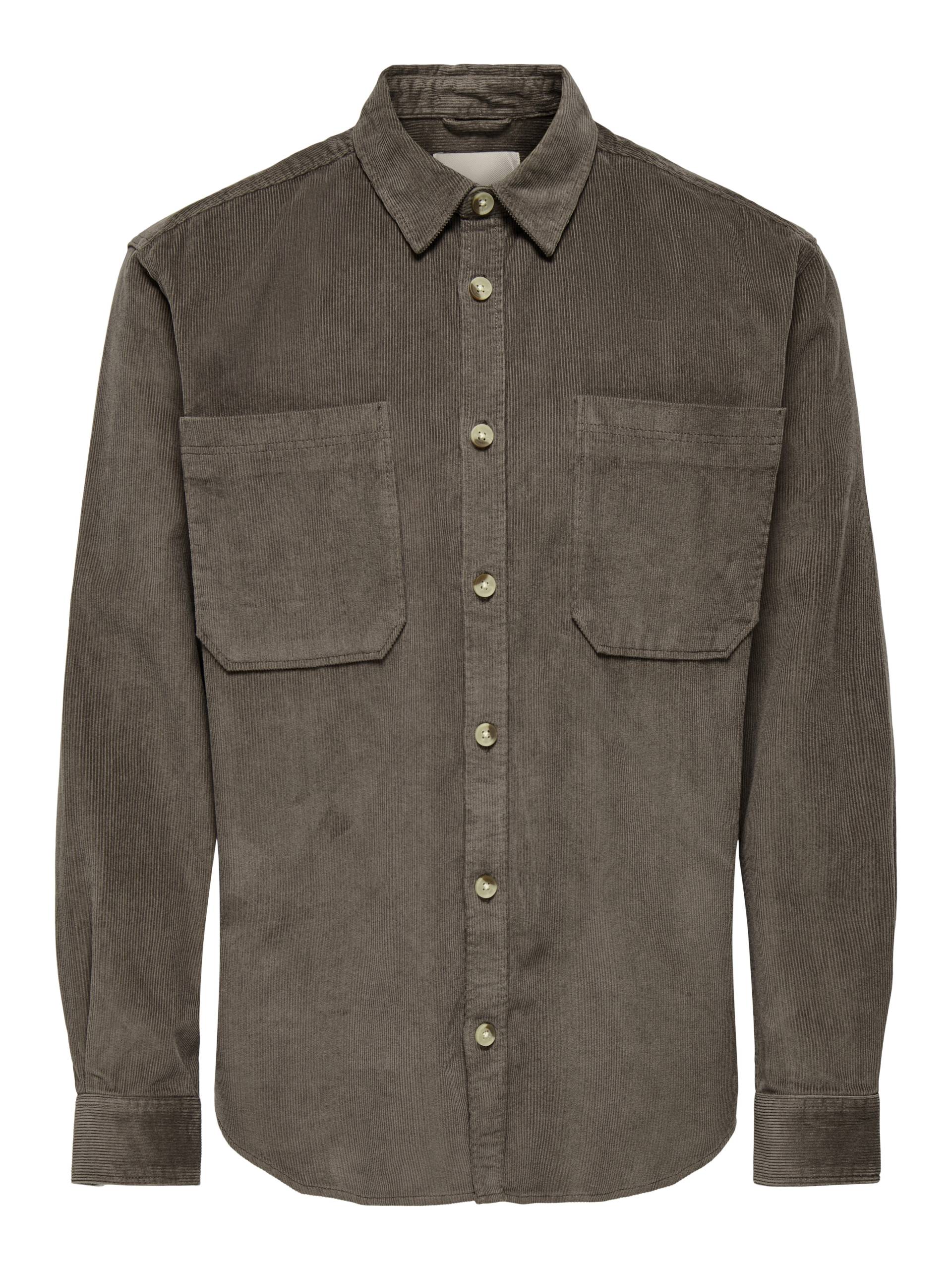 ONLY&SONS - ONSALP RLX 2PKT WASHD CORD LS SHIRT NOOS - Gr. - L von ONLY&SONS