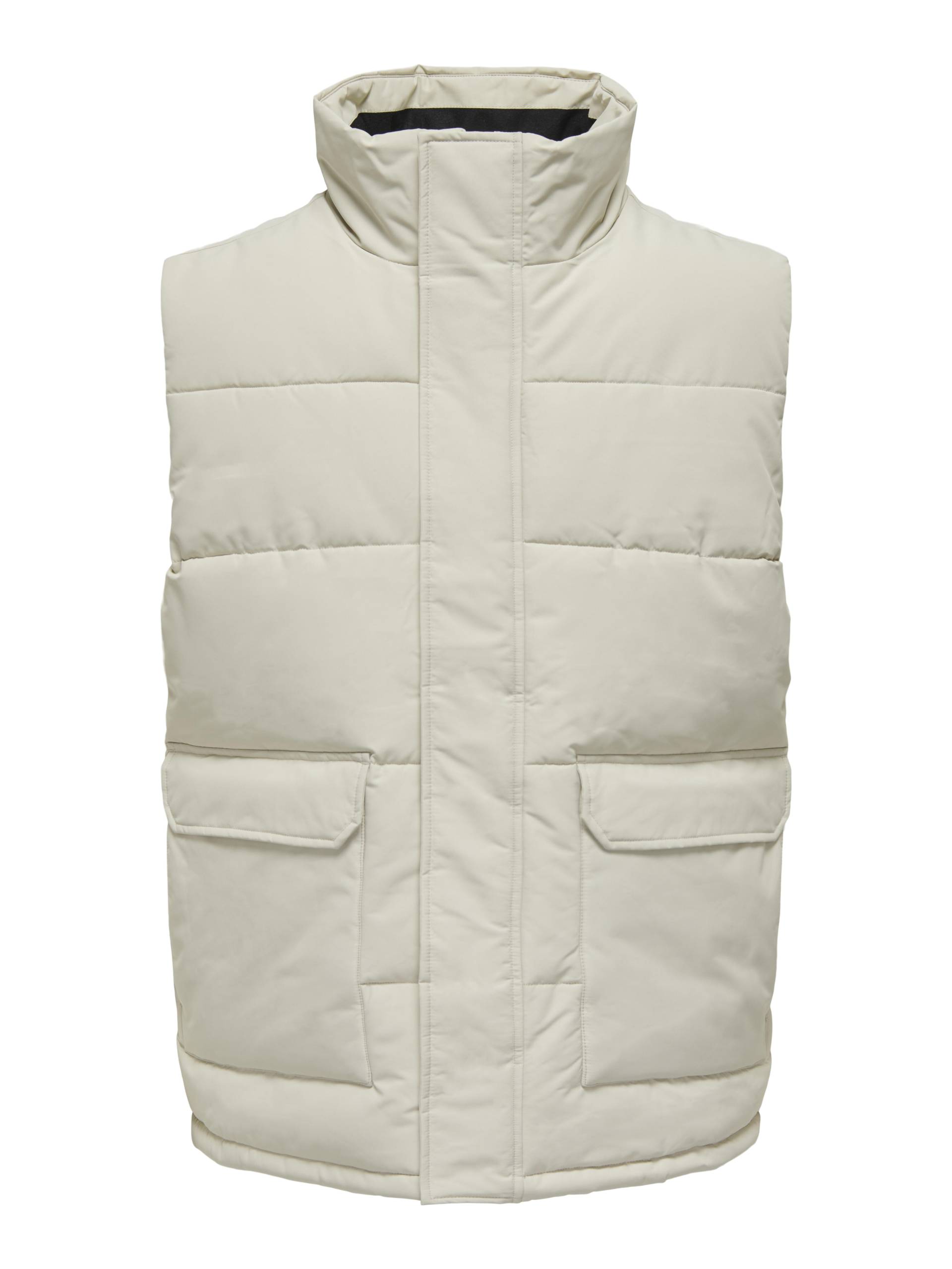 ONLY&SONS - ONSCARL LIFE QUILTED VEST OTW silver lining - Gr. - XL von ONLY&SONS