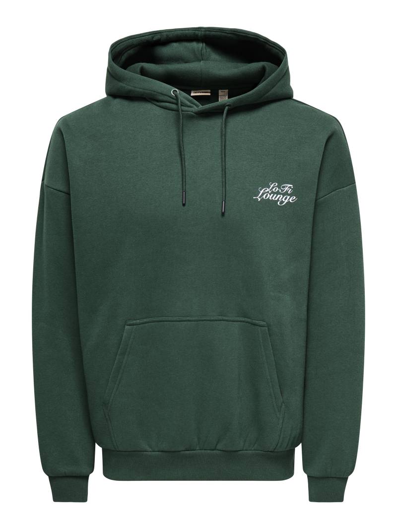 ONLY&SONS - ONSCERES CHILL OVZ LS HOODIE SWEAT pine grove - Gr. - XXL von ONLY&SONS
