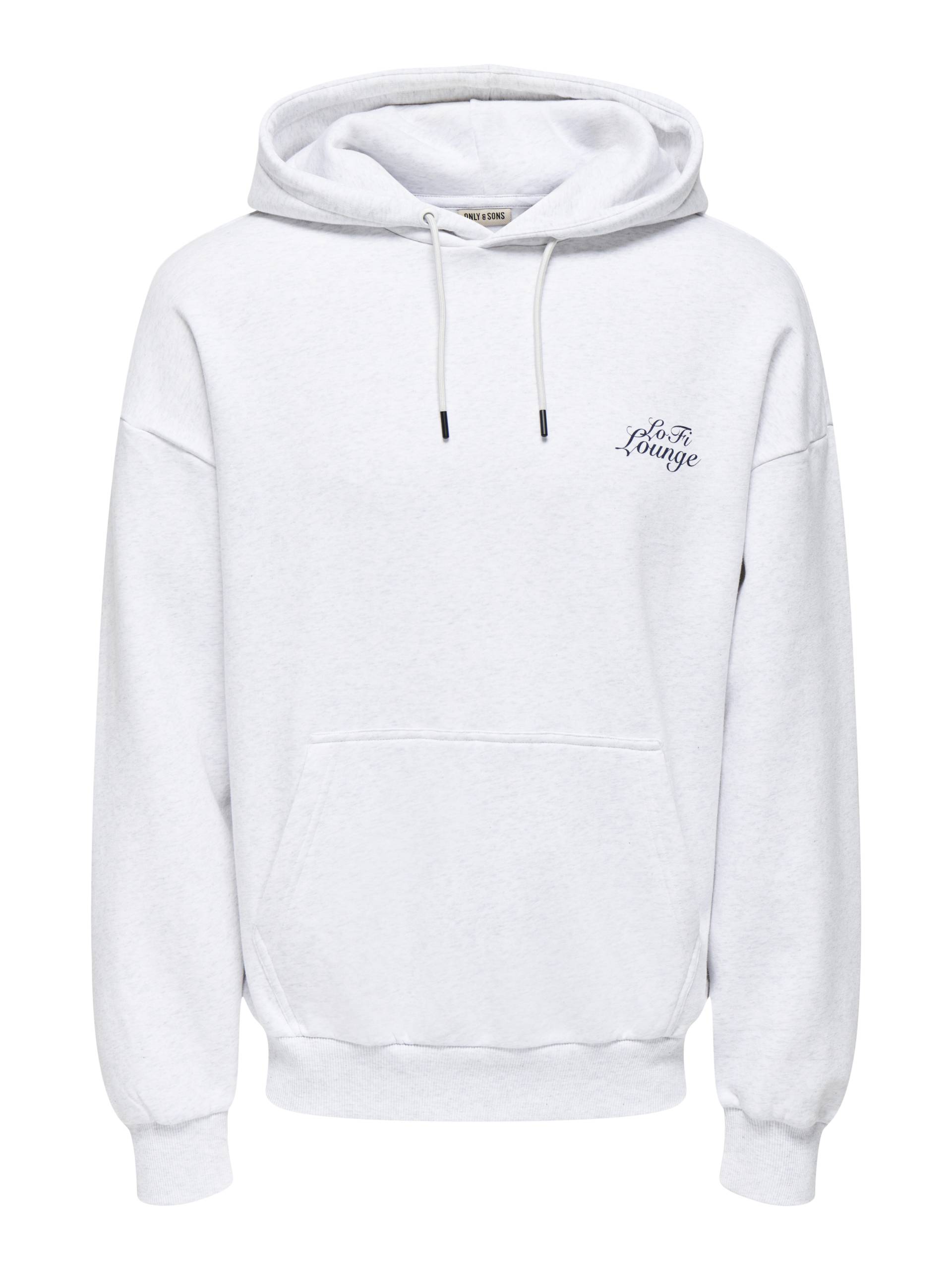 ONLY&SONS - ONSCERES CHILL OVZ LS HOODIE SWEAT super light grey melange - Gr. - XXL von ONLY&SONS