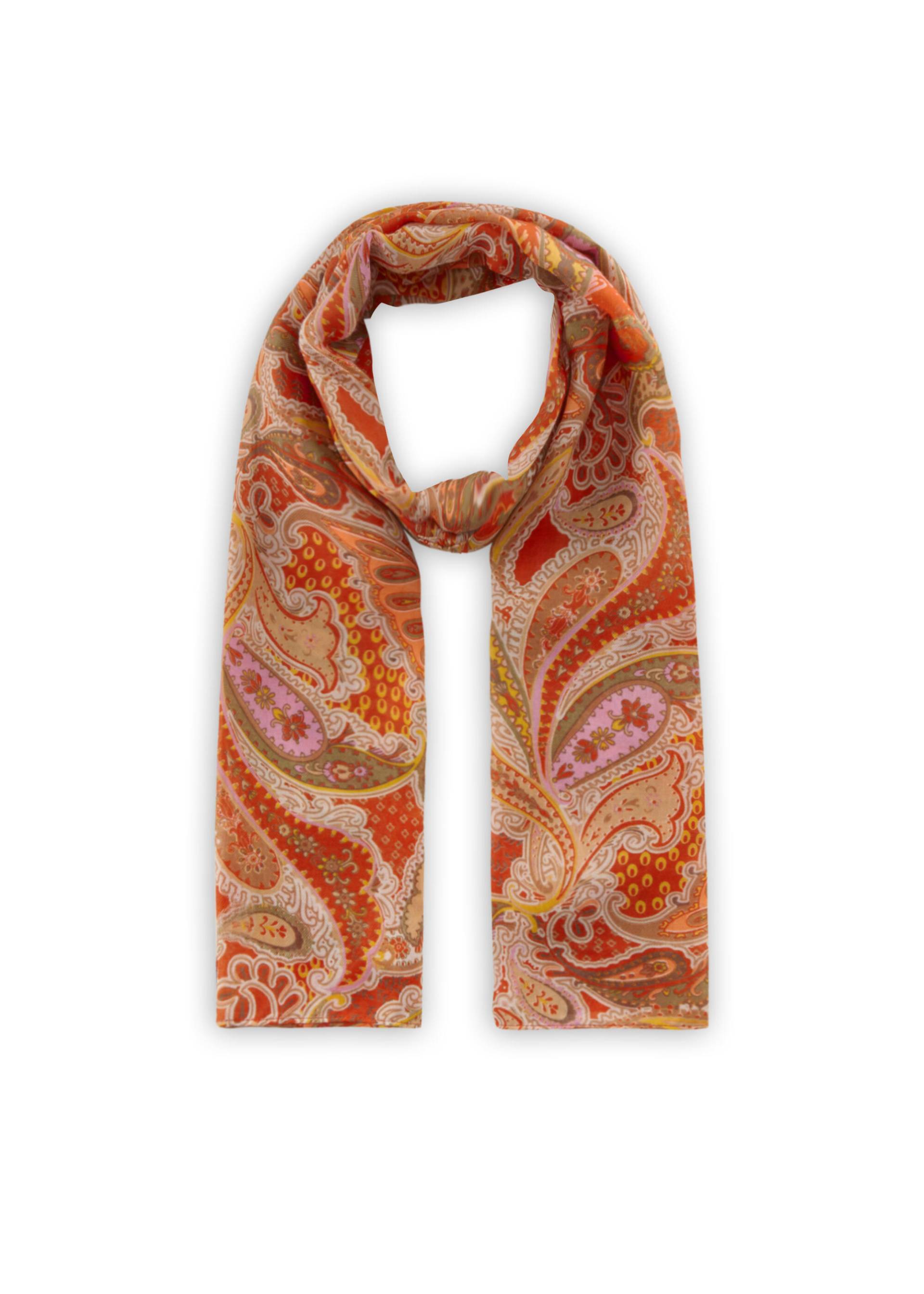 Schal aus recyceltem Polyester mit floralem Motiv orange - Gr. - one size von Codello Lifestyle Accessories GmbH