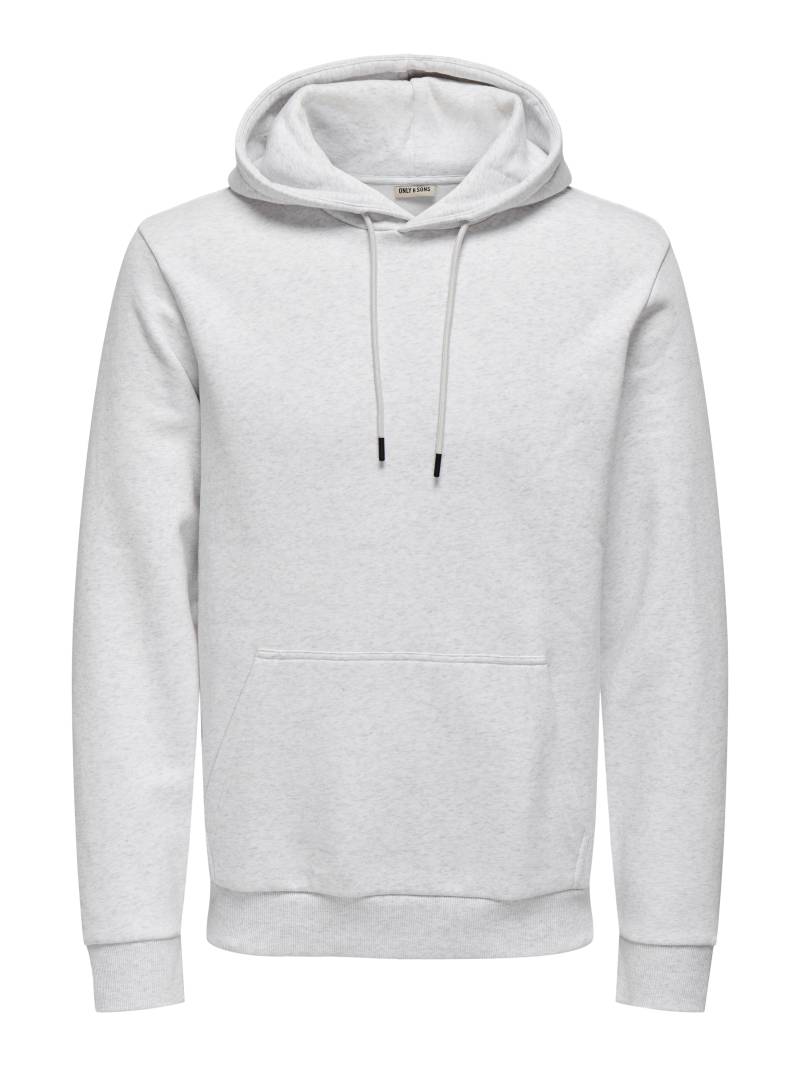ONLY&SONS - ONSCERES HOODIE SWEAT NOOS super light grey melange - Gr. - M von ONLY&SONS