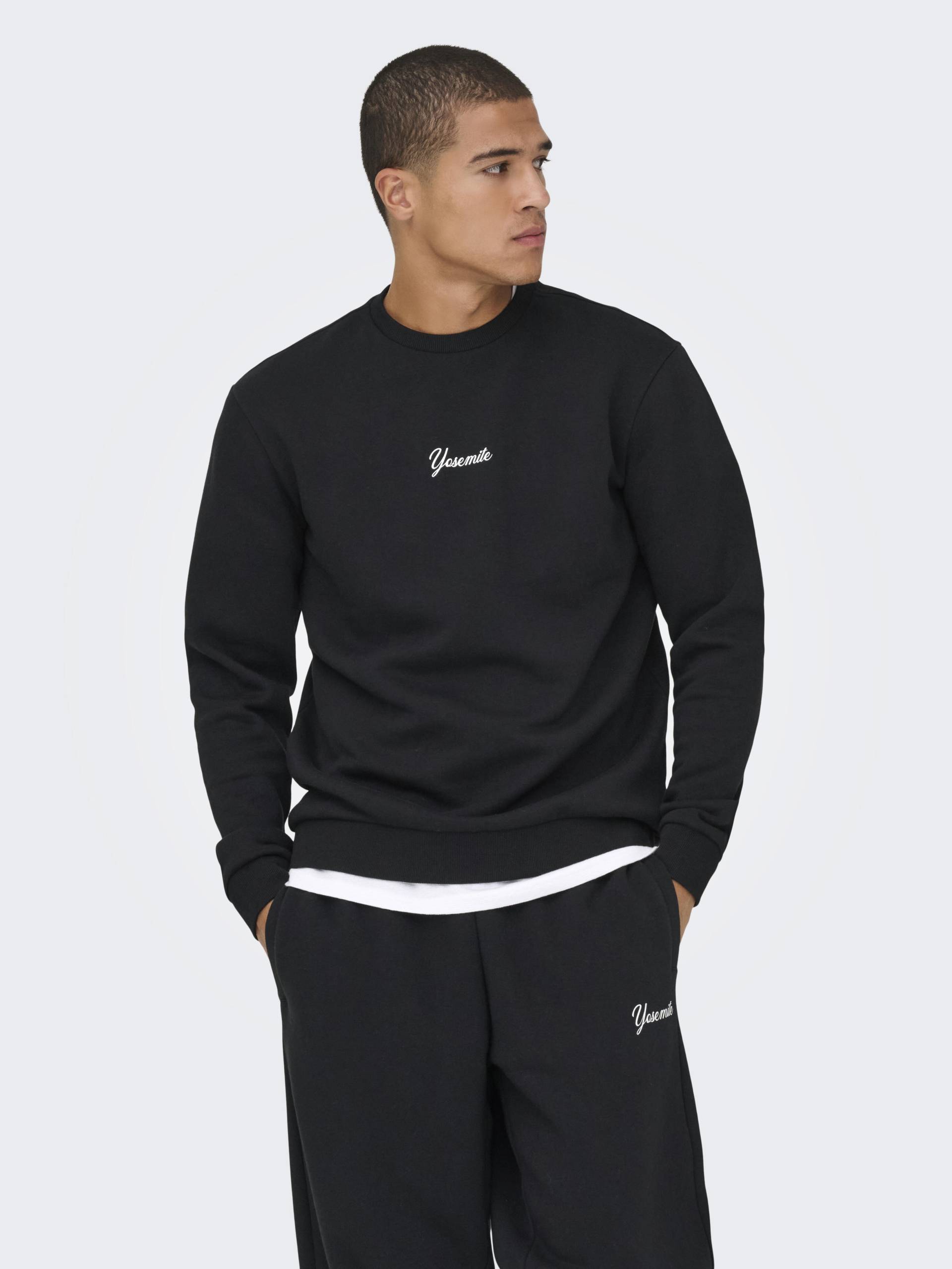 ONLY&SONS - ONSCERES SKI LS REG CREW SWE CS jet black - Gr. - M von ONLY&SONS