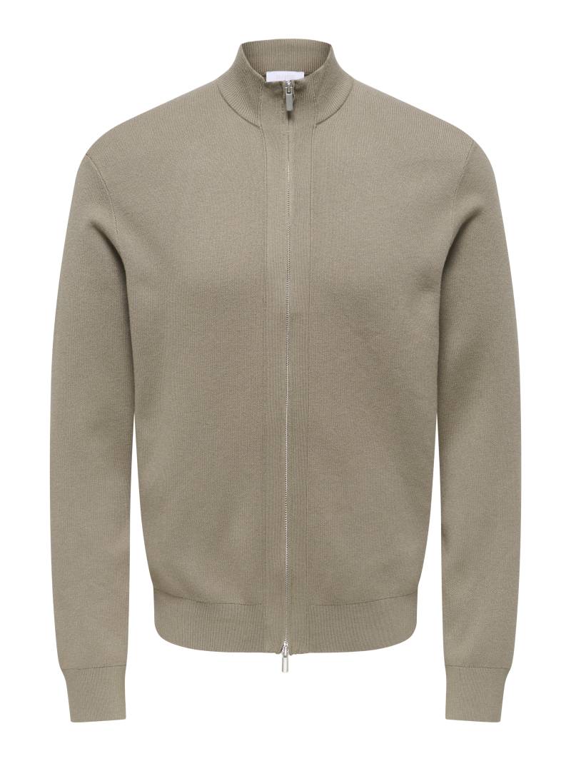 ONLY&SONS - ONSCOOPER REG LS 12 CARDIGAN KNIT FRML walnut - Gr. - S von ONLY&SONS