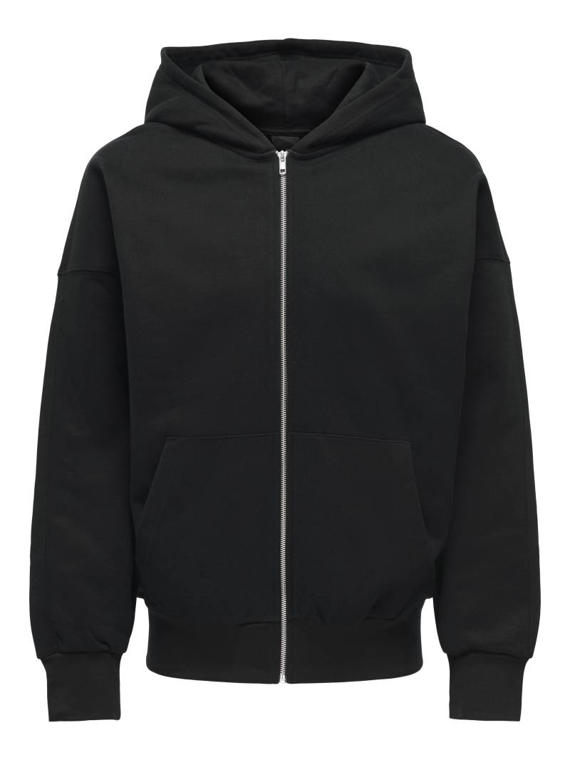ONLY&SONS - ONSDAN LIFE RLX HEAVY ZIP HOODIE NOOS black - Gr. - XL von ONLY&SONS
