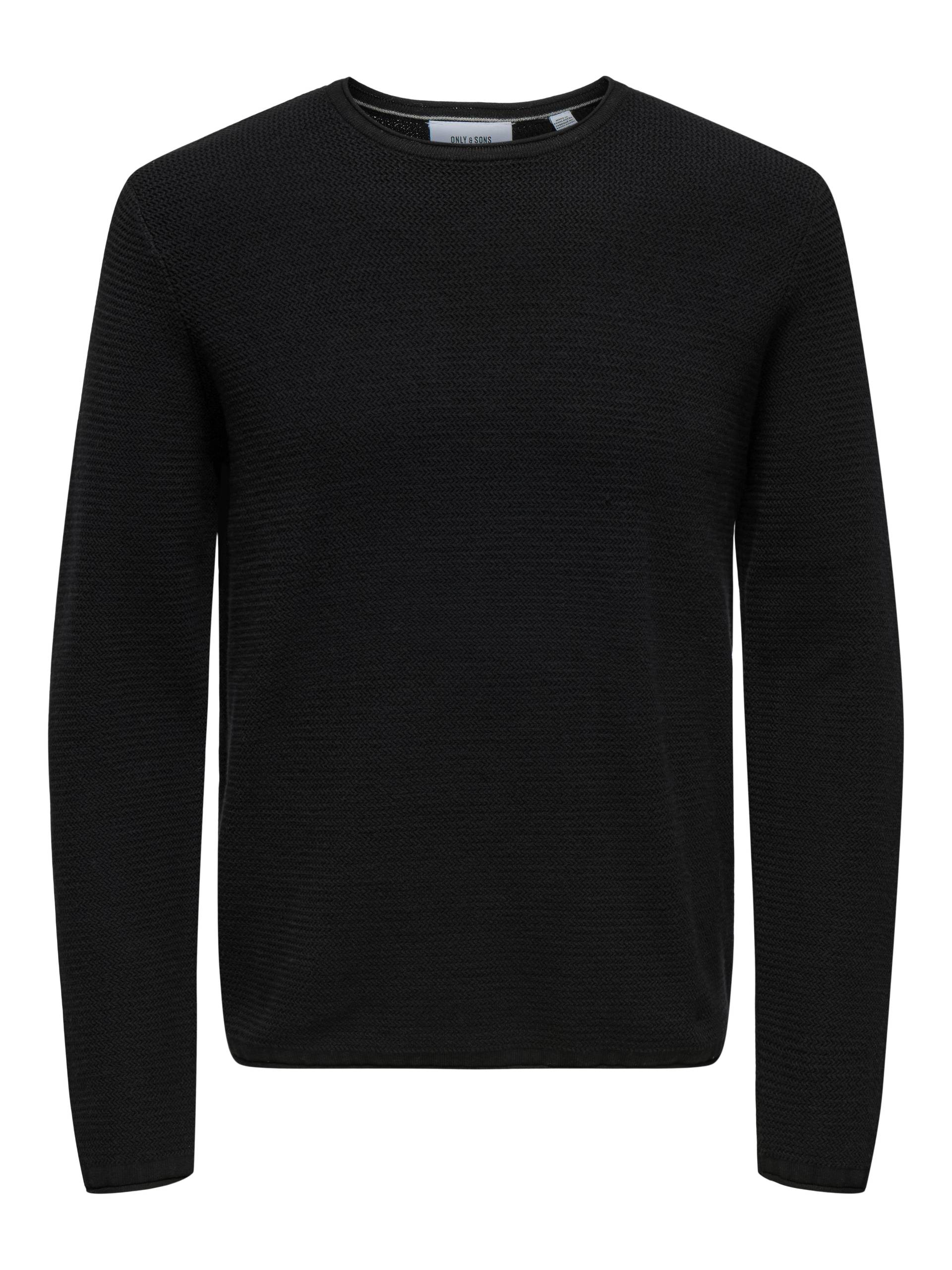ONLY&SONS - ONSERIC REG 12 STRUC CREW KNIT NOOS black - Gr. - L von ONLY&SONS
