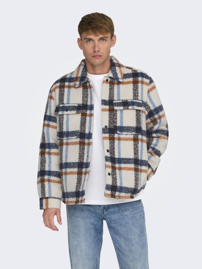 ONLY&SONS - ONSGIO LF CHECK PADDED JACKET OTW vanilla ice - Gr. - XXL von ONLY&SONS