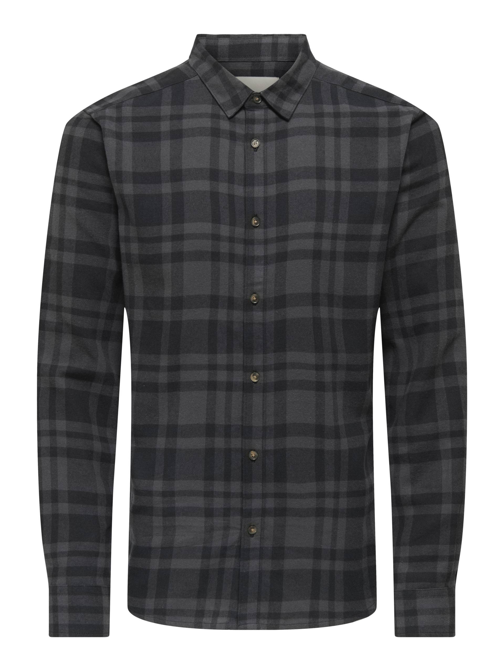 ONLY&SONS - ONSGUDMUND LS CHECKED SHIRT NOOS jet black - Gr. - XXL von ONLY&SONS