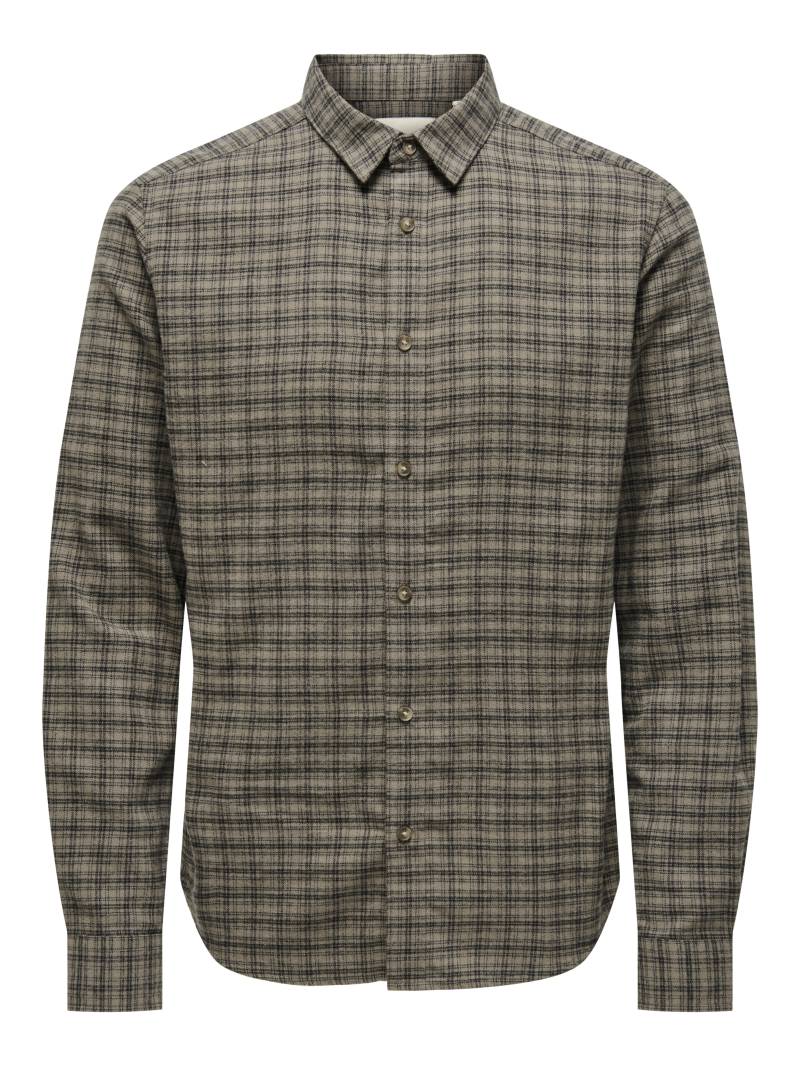 ONLY&SONS - ONSGUDMUND LS CHECKED SHIRT NOOS walnut - Gr. - XL von ONLY&SONS