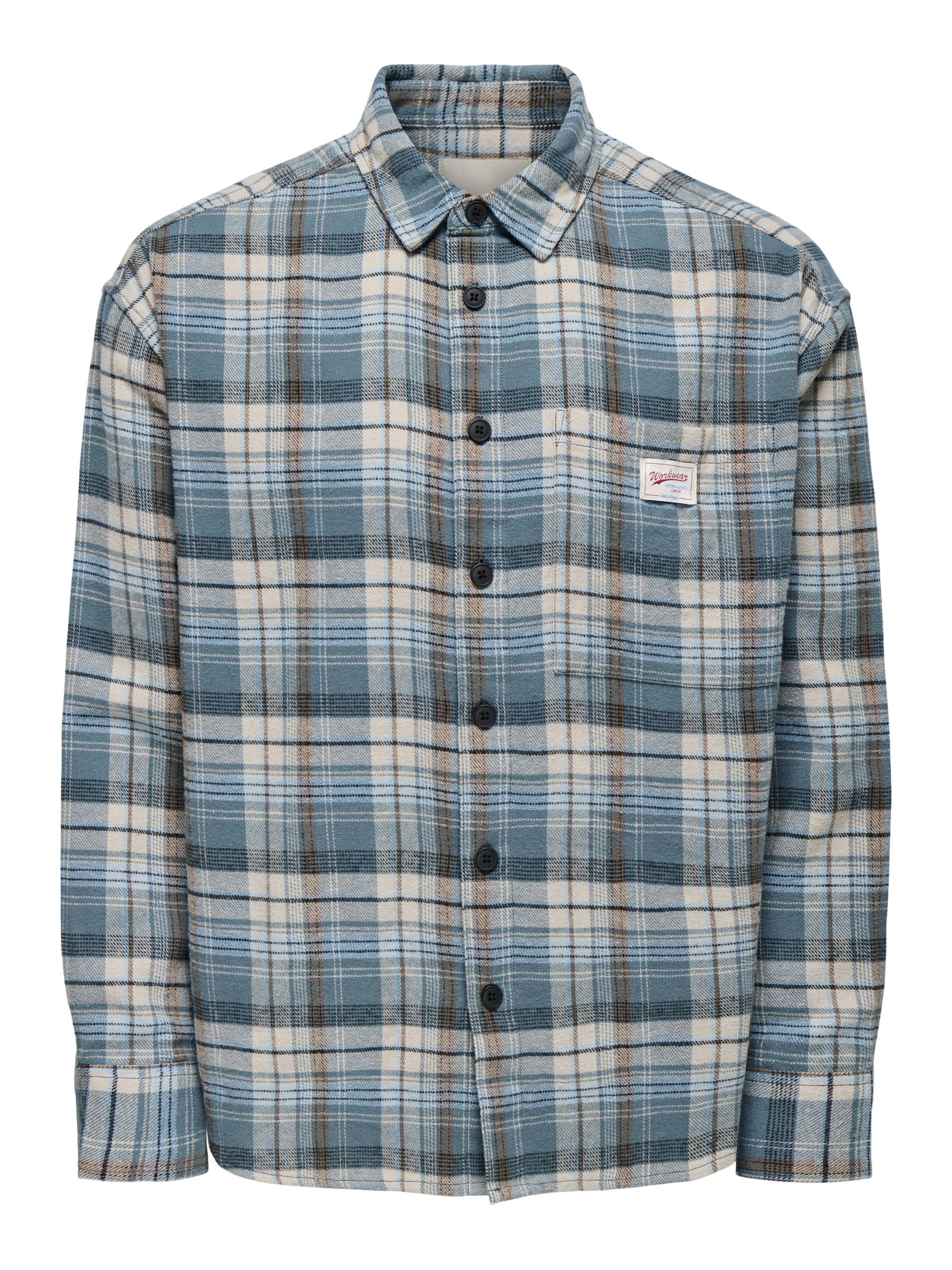 ONLY&SONS - ONSJACK LS FLANNEL SHIRT glacier lake - Gr. - L von ONLY&SONS