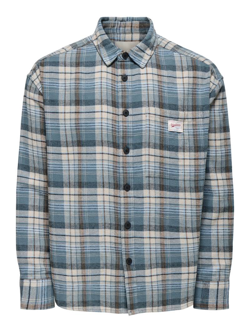 ONLY&SONS - ONSJACK LS FLANNEL SHIRT glacier lake - Gr. - L von ONLY&SONS