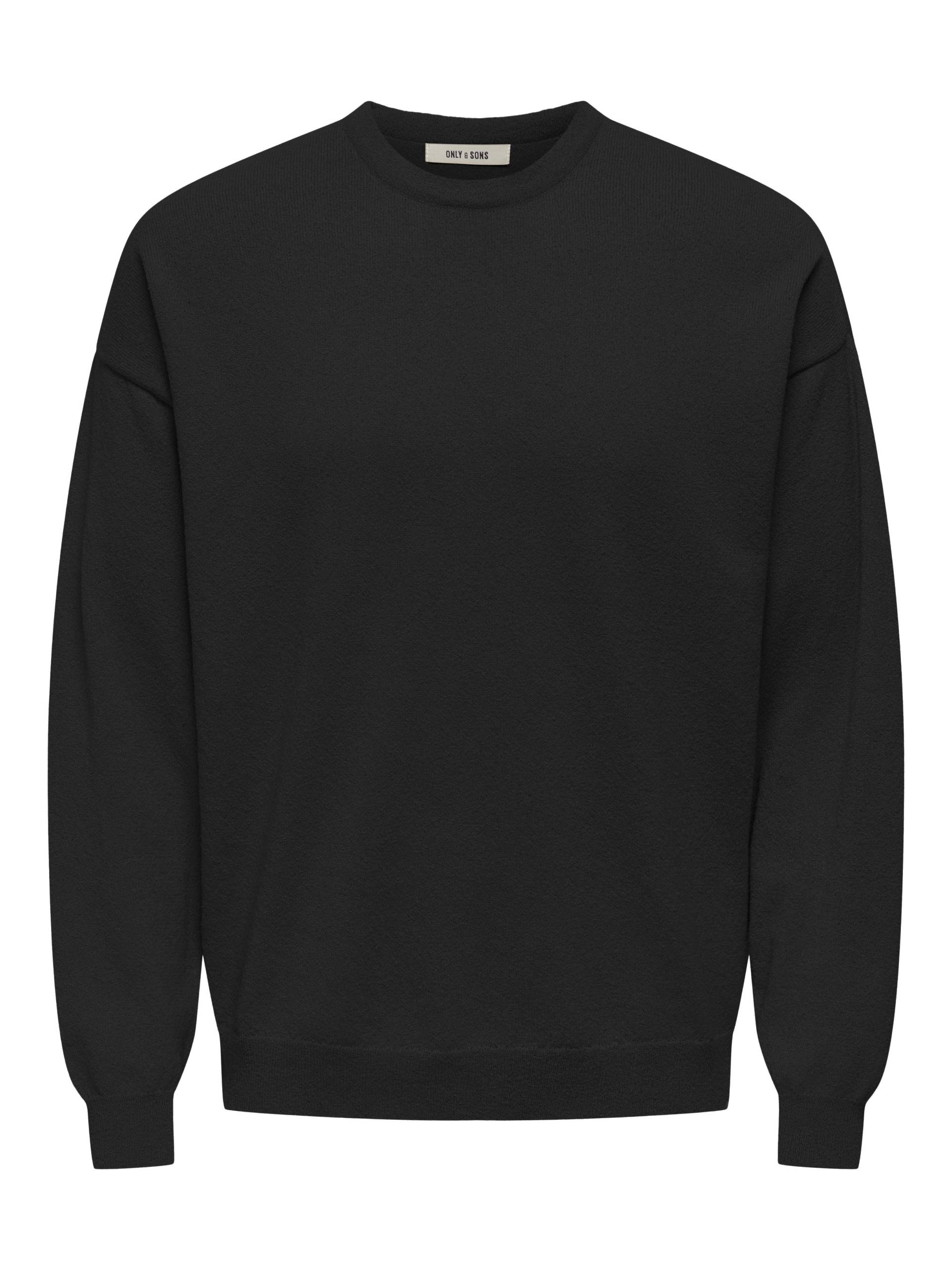 ONLY&SONS - ONSJOB RLX LS BOUCLE CREW KNIT black - Gr. - S von ONLY&SONS