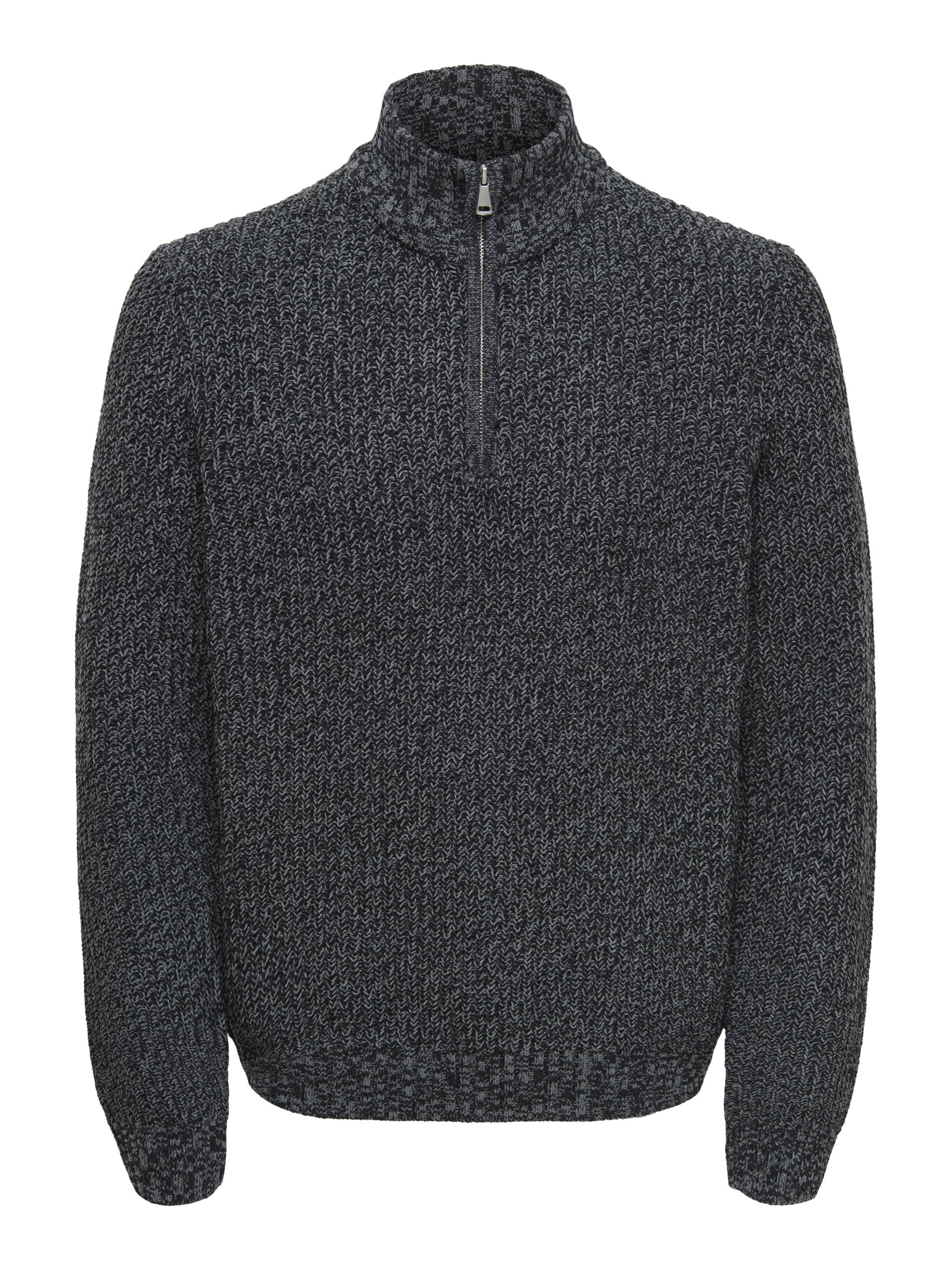 ONLY&SONS - ONSJOIN REG LS HIGH NECK KNIT CAMP black - Gr. - XL von ONLY&SONS