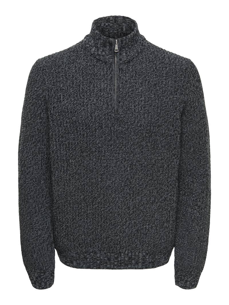 ONLY&SONS - ONSJOIN REG LS HIGH NECK KNIT CAMP black - Gr. - XL von ONLY&SONS