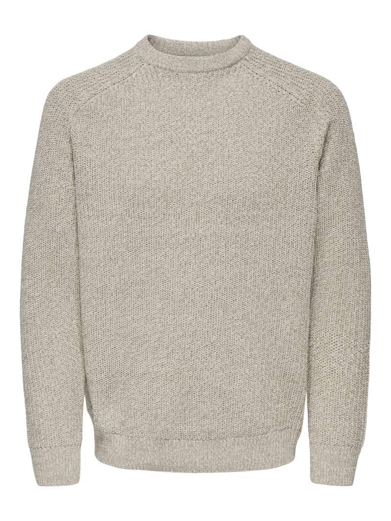 ONLY&SONS - ONSJOIN RLX LS RAGLAN KNIT silver lining - Gr. - S von ONLY&SONS