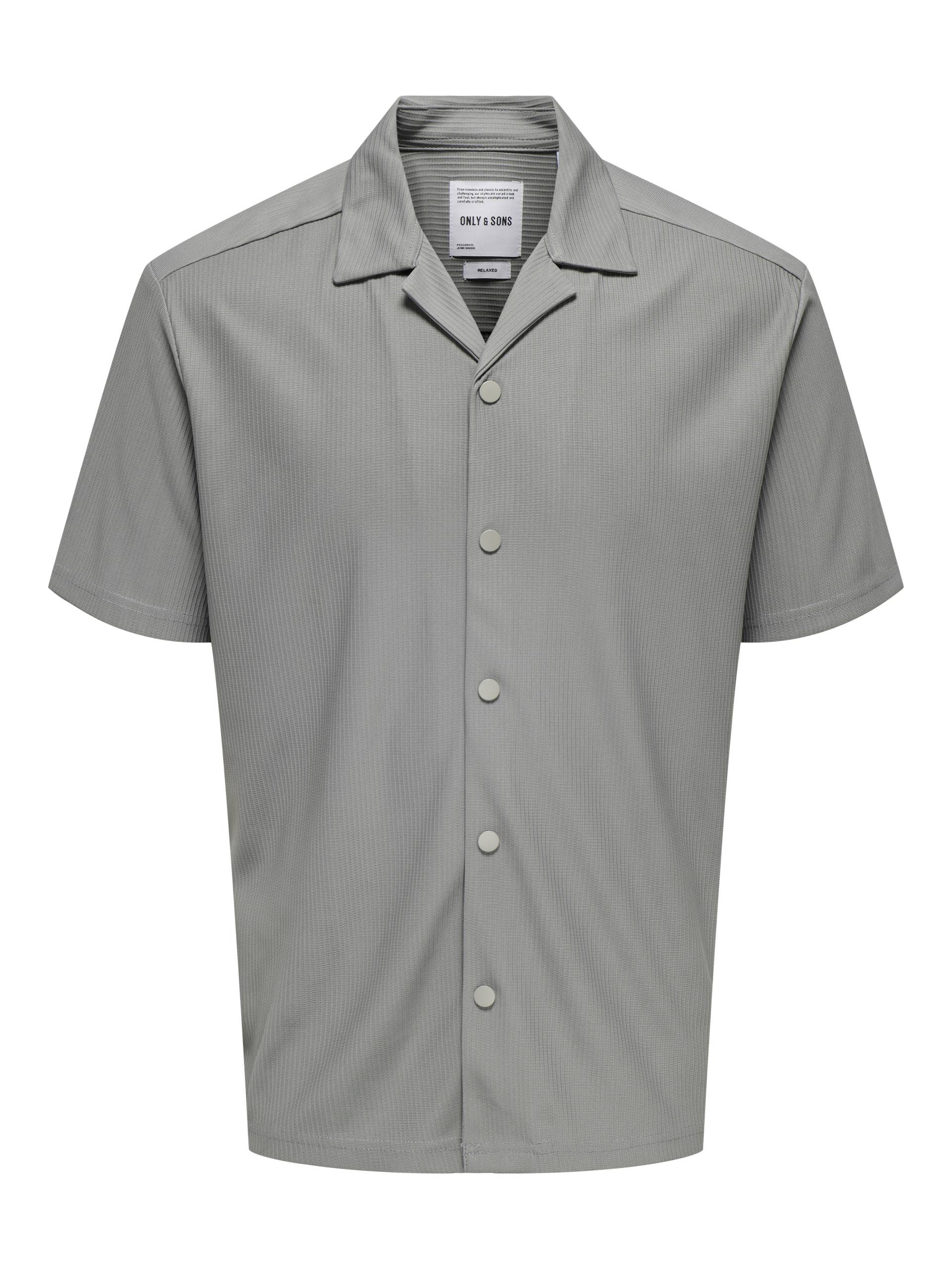 ONLY&SONS - ONSKARI LIFE RLX RESORT SS PLIZZE SHIRT limestone - Gr. - L von ONLY&SONS