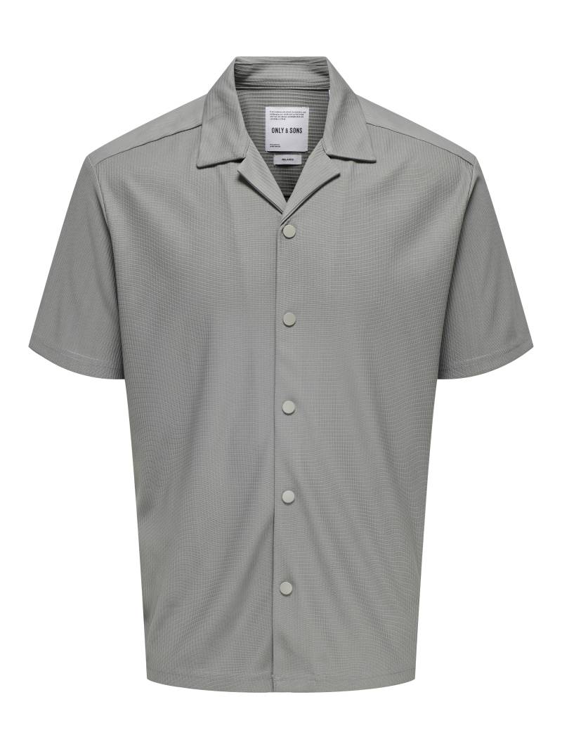 ONLY&SONS - ONSKARI LIFE RLX RESORT SS PLIZZE SHIRT limestone - Gr. - L von ONLY&SONS