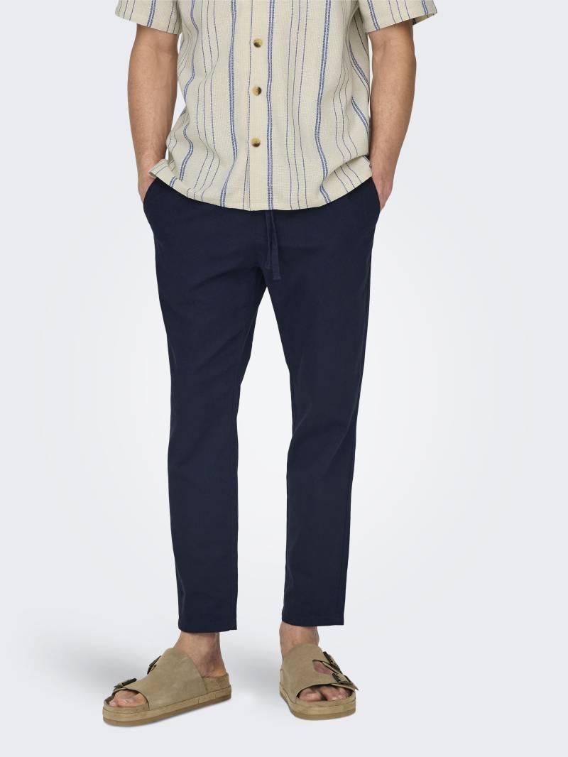 ONLY&SONS - ONSLINUS CROP 0007 COT LIN PNT NOOS dark navy - Gr. - L von ONLY&SONS