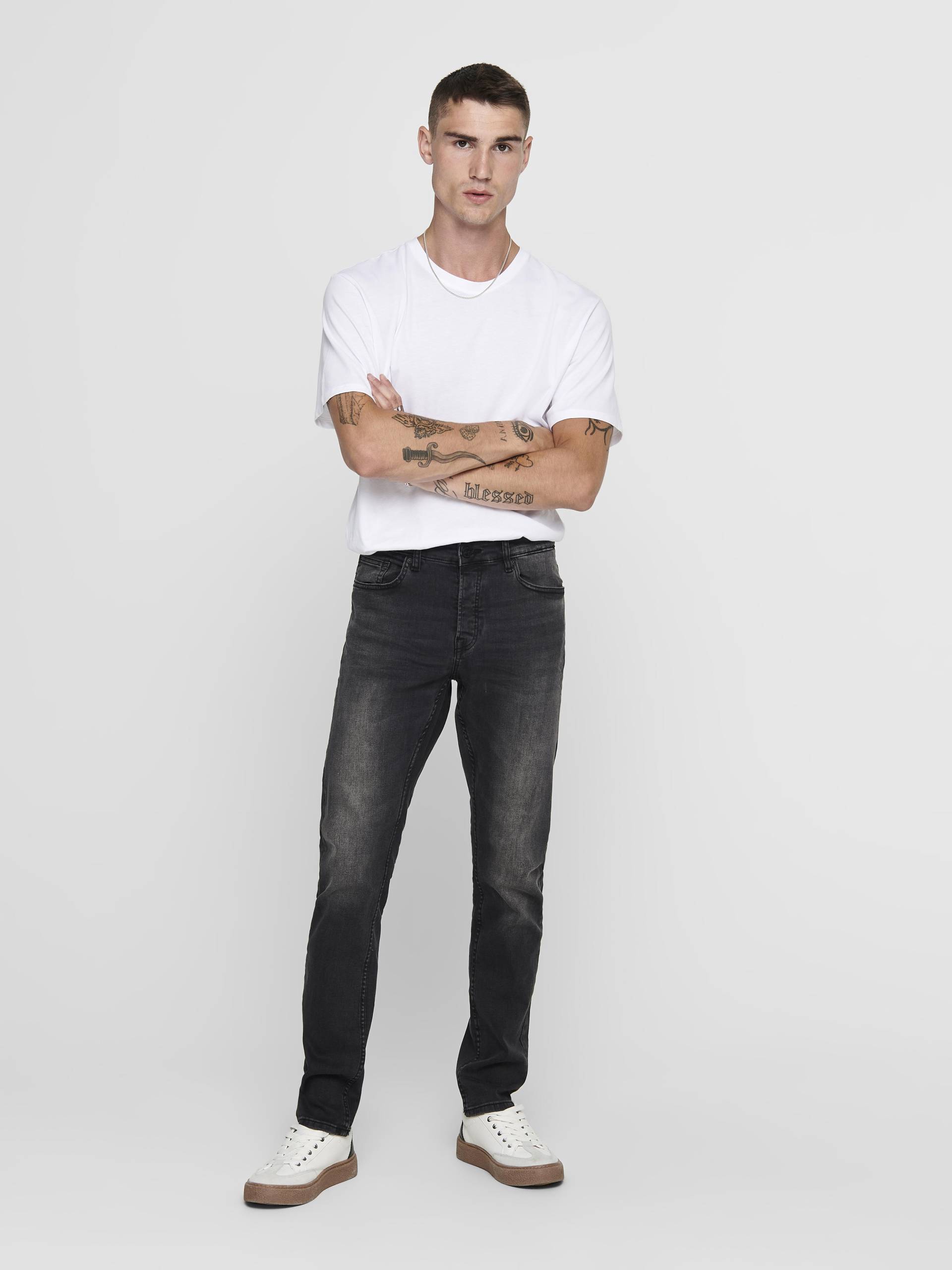 ONLY&SONS - ONSLOOM SLIM WASH BLK 0447 DIA DNM NOOS black denim - Gr. - 28/32 von ONLY&SONS
