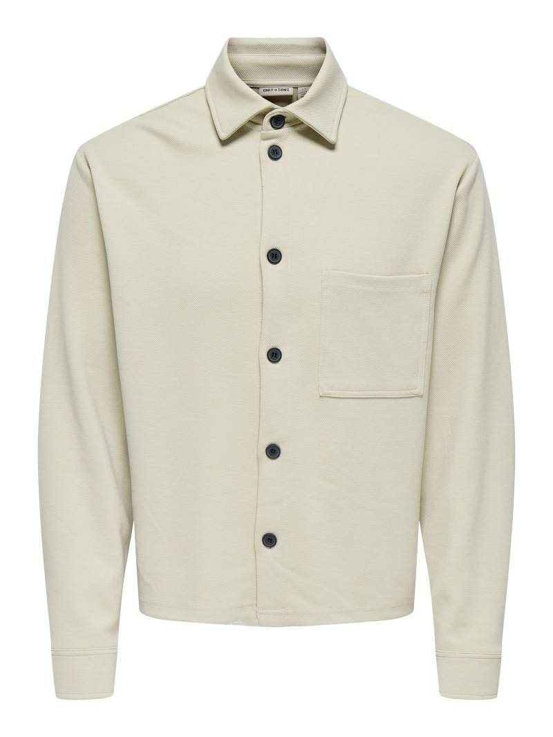 ONLY&SONS - ONSNEWKODYL SPRICK OVERSHIRT SWEAT VD silver lining - Gr. - L von ONLY&SONS