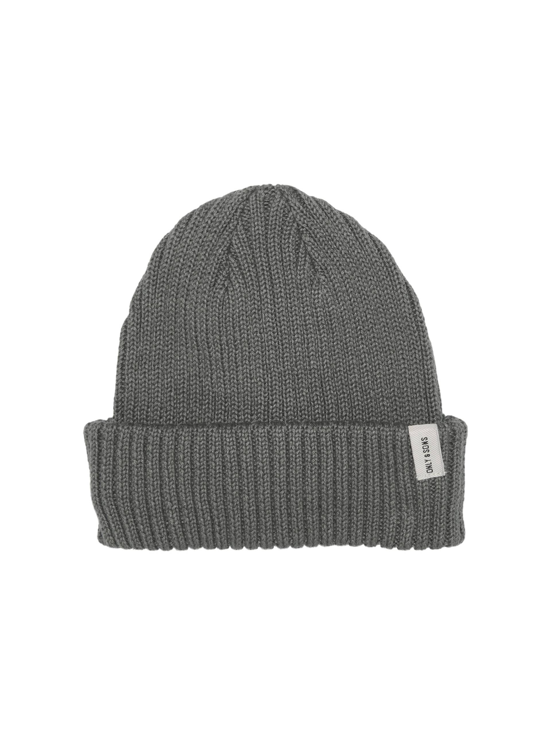 ONLY&SONS - ONSRYAN RIB FISHERMAN BEANIE NOOS castor gray - Gr. - ONE SIZE von ONLY&SONS