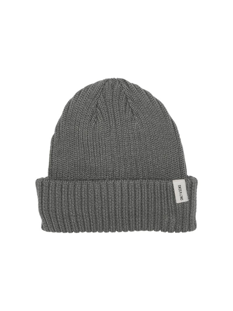 ONLY&SONS - ONSRYAN RIB FISHERMAN BEANIE NOOS castor gray - Gr. - ONE SIZE von ONLY&SONS