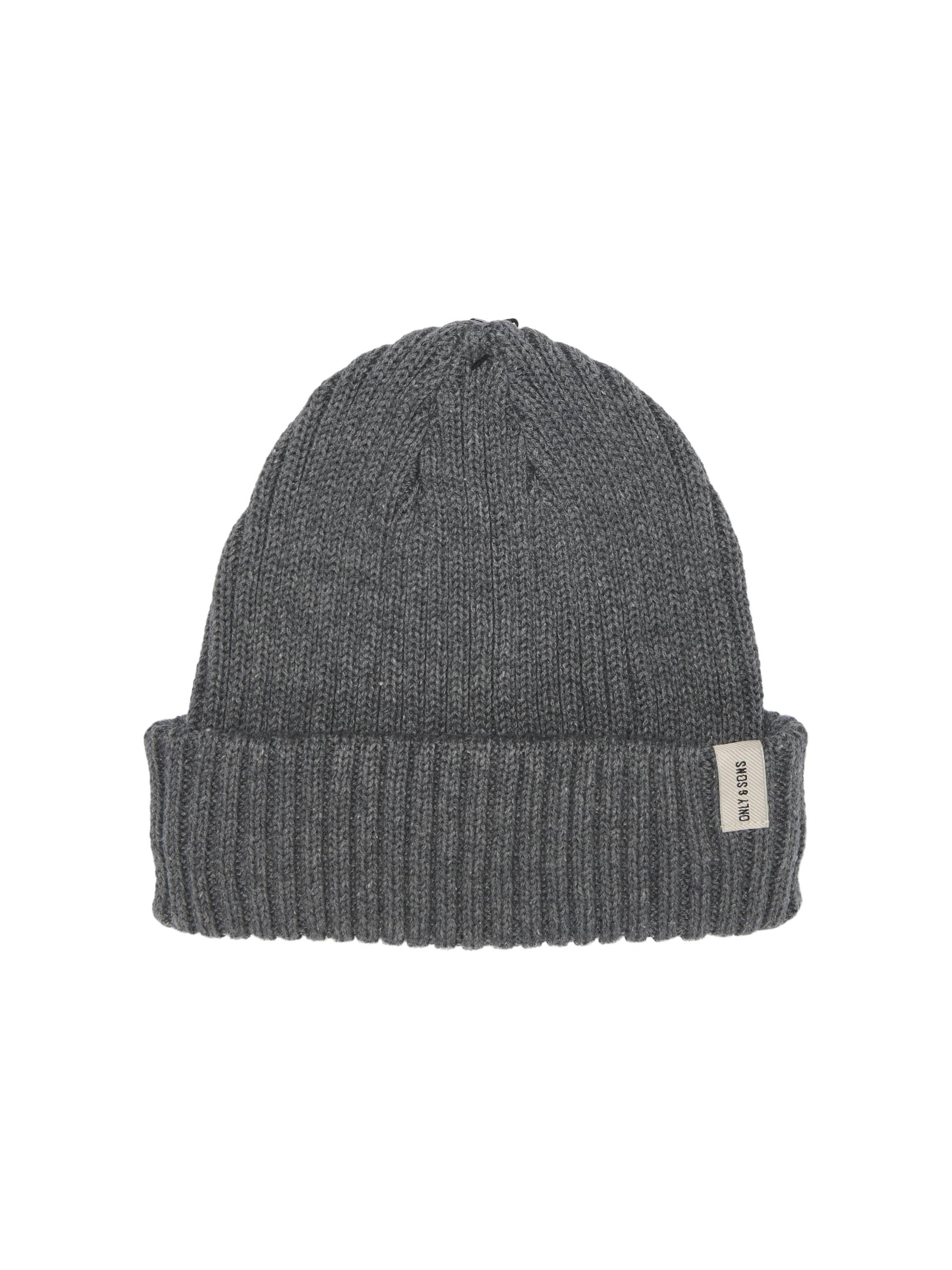 ONLY&SONS - ONSRYAN RIB FISHERMAN BEANIE NOOS medium grey melange - Gr. - ONE SIZE von ONLY&SONS