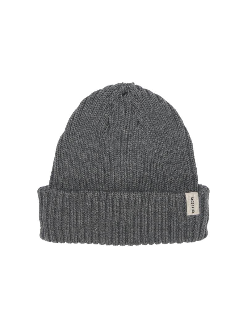 ONLY&SONS - ONSRYAN RIB FISHERMAN BEANIE NOOS medium grey melange - Gr. - ONE SIZE von ONLY&SONS