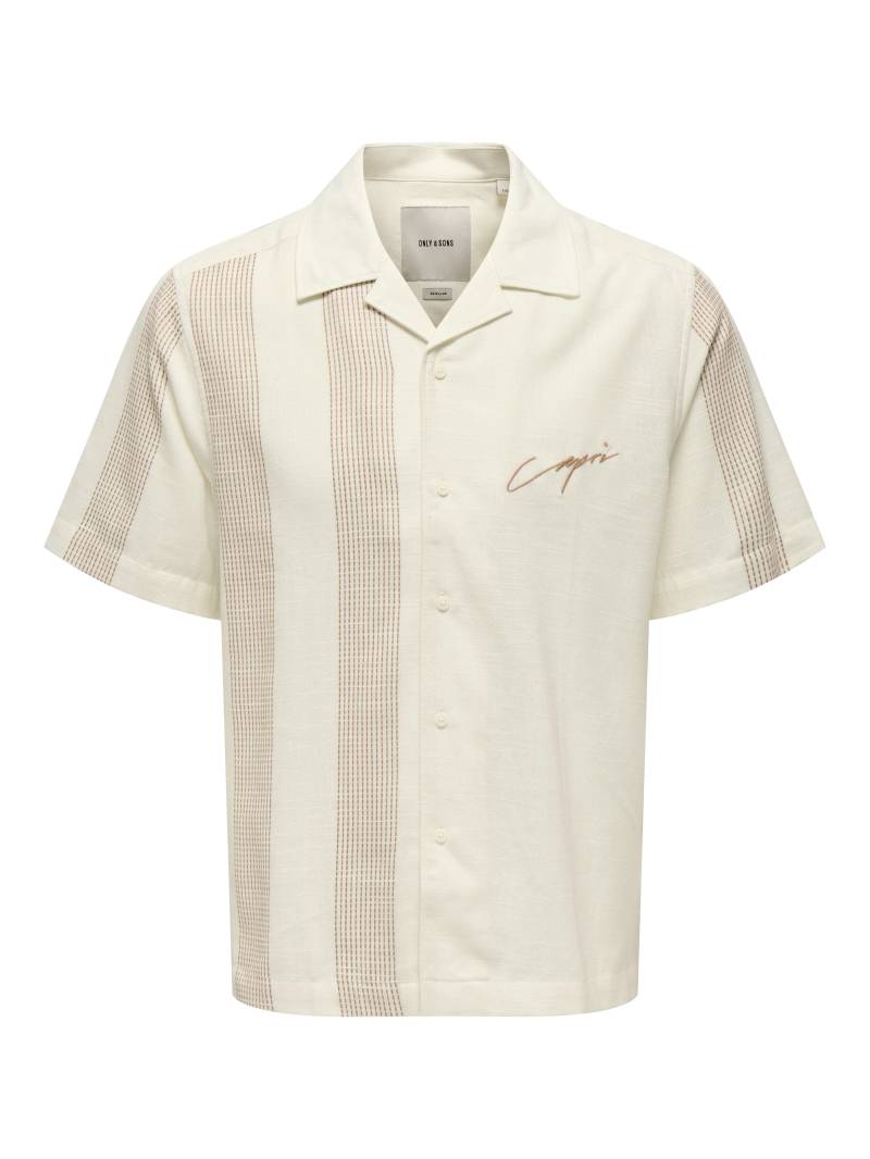 ONLY&SONS - ONSSEIO EMB DETAILED SS SHIRT 0323 antique white - Gr. - XL von ONLY&SONS