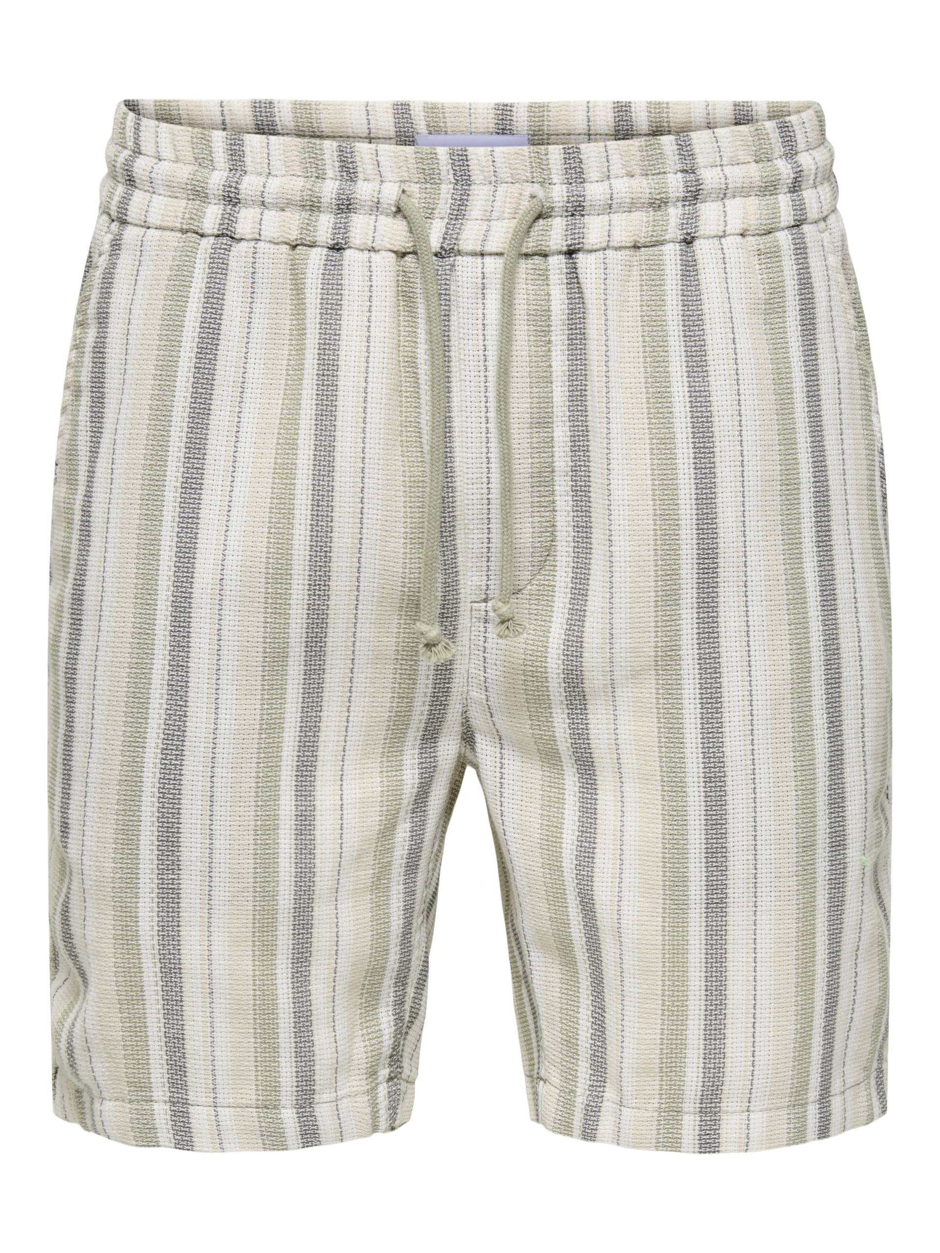 ONLY&SONS - ONSTREV LIFE REG STRU STRIPE SHORTS NOOS seagrass - Gr. - S von ONLY&SONS
