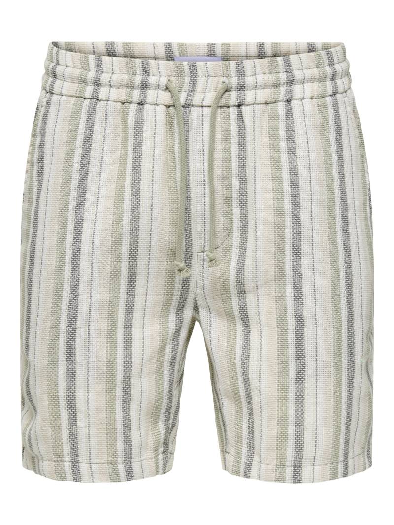ONLY&SONS - ONSTREV LIFE REG STRU STRIPE SHORTS NOOS seagrass - Gr. - XL von ONLY&SONS