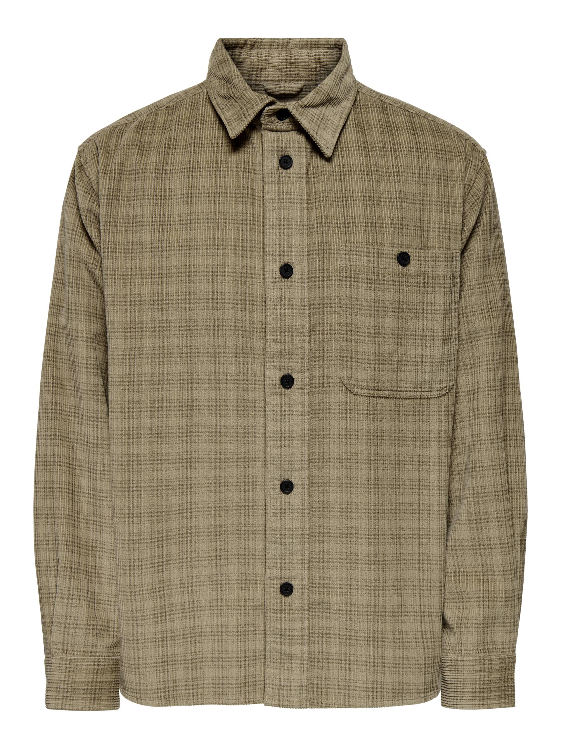 ONLY&SONS - ONSWALEED CORDUROY OVERSHIRT 0345 NOOS chinchilla - Gr. - L von ONLY&SONS