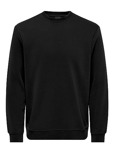 ONLY & SONS Herren Sweatshirt ONSCONNOR - Regular Fit XS S M L XL XXL Baumwolle, Größe:XL, Farbe:Black 22029226 von ONLY & SONS