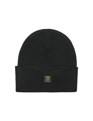ONLY & SONS Herren Onsisaac Flat Knit Logo Beanie Strickmütze, Schwarz, Einheitsgröße EU von ONLY & SONS