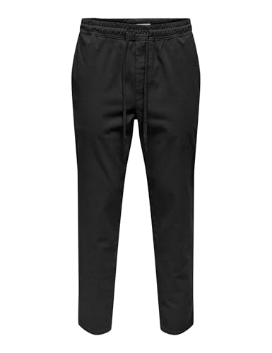 ONLY & SONS Herren Onslinus Taper 0183 Pant Stoffhose, Schwarz, M EU von Only & Sons