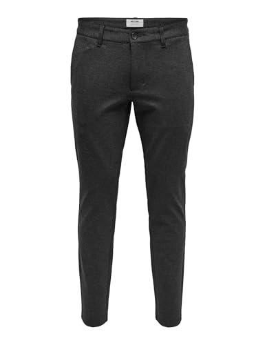 ONLY & SONS Herren Chino Hose ONSMARK - Slim Fit - Schwarz Grau Blau Grün, Größe:34W / 30L, Farbe:Dark Grey Melange 22010209 ONLY & SONS Herren Chino Hose ONSMARK - Slim Fit - Schwarz Grau Blau Grün, Größe:34W / 30L, Farbe:Dark Grey Melange 22010209 von ONLY & SONS