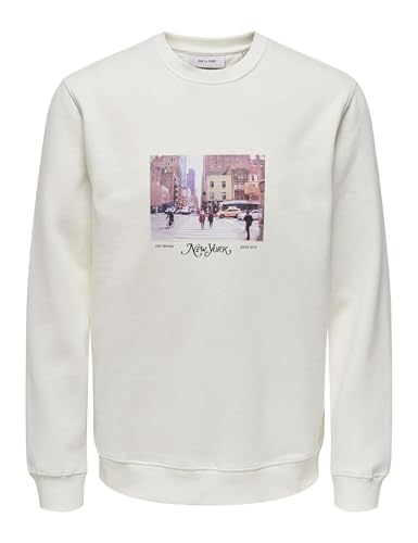 ONLY & SONS Onsrobert Reg Photo Crew Neck SWT Vd Felpa da Uomo, ballerino di Nuvola, XXL von ONLY & SONS