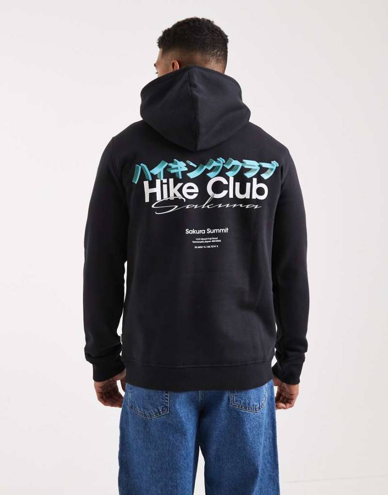 ONLY & SONS - Oversize-Kapuzenpullover in Schwarz mit „Hike Club"-Rückenprint von ONLY & SONS