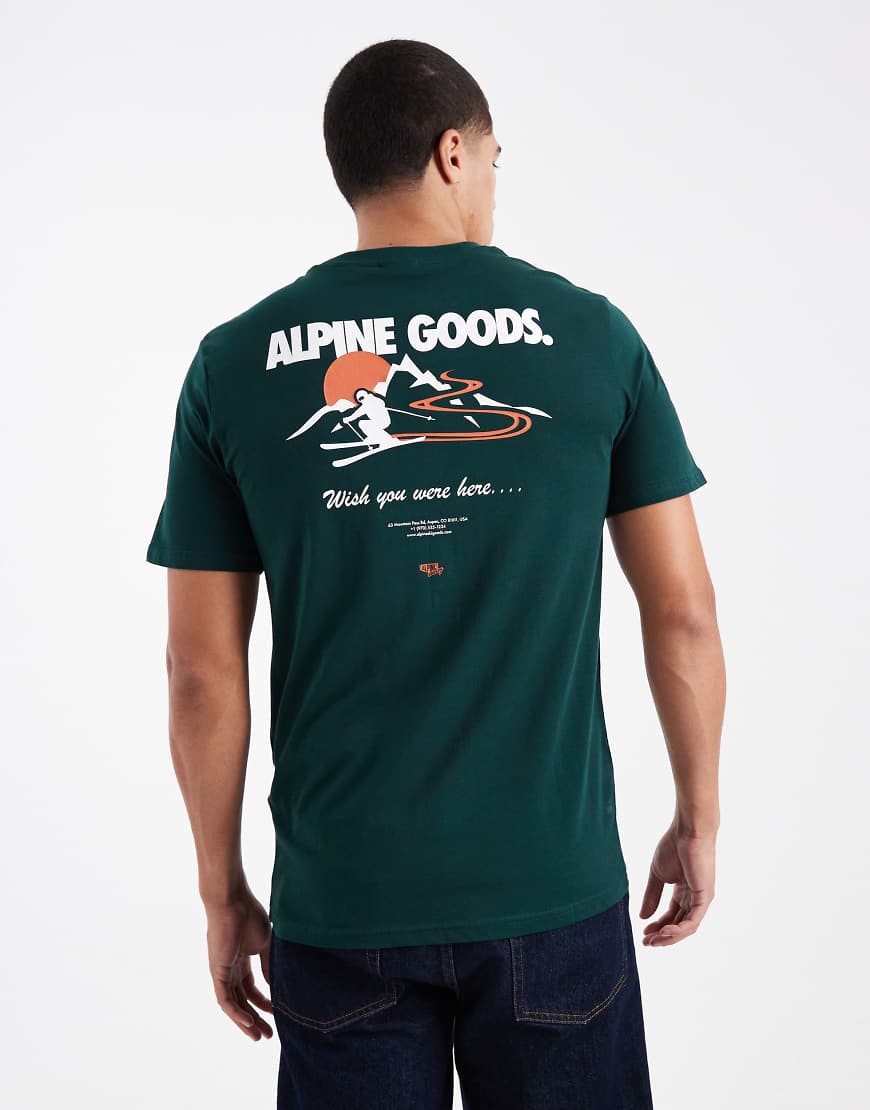 ONLY & SONS - Oversize-T-Shirt in Dunkelgrün mit Alpine-Grafikprint am Rücken ONLY & SONS - Oversize-T-Shirt in Dunkelgrün mit Alpine-Grafikprint am Rücken von ONLY & SONS