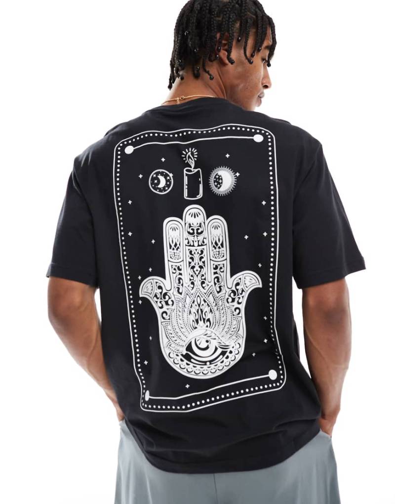 ONLY & SONS - Oversize-T-Shirt in Schwarz mit Hamsa-Hand-Print von ONLY & SONS