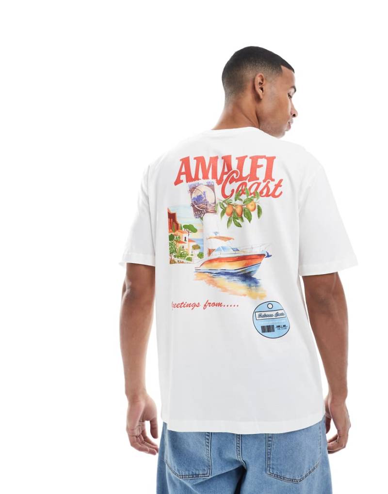 ONLY & SONS - Oversize-T-Shirt in Weiß mit „Amalfi"-Rückenprint von ONLY & SONS
