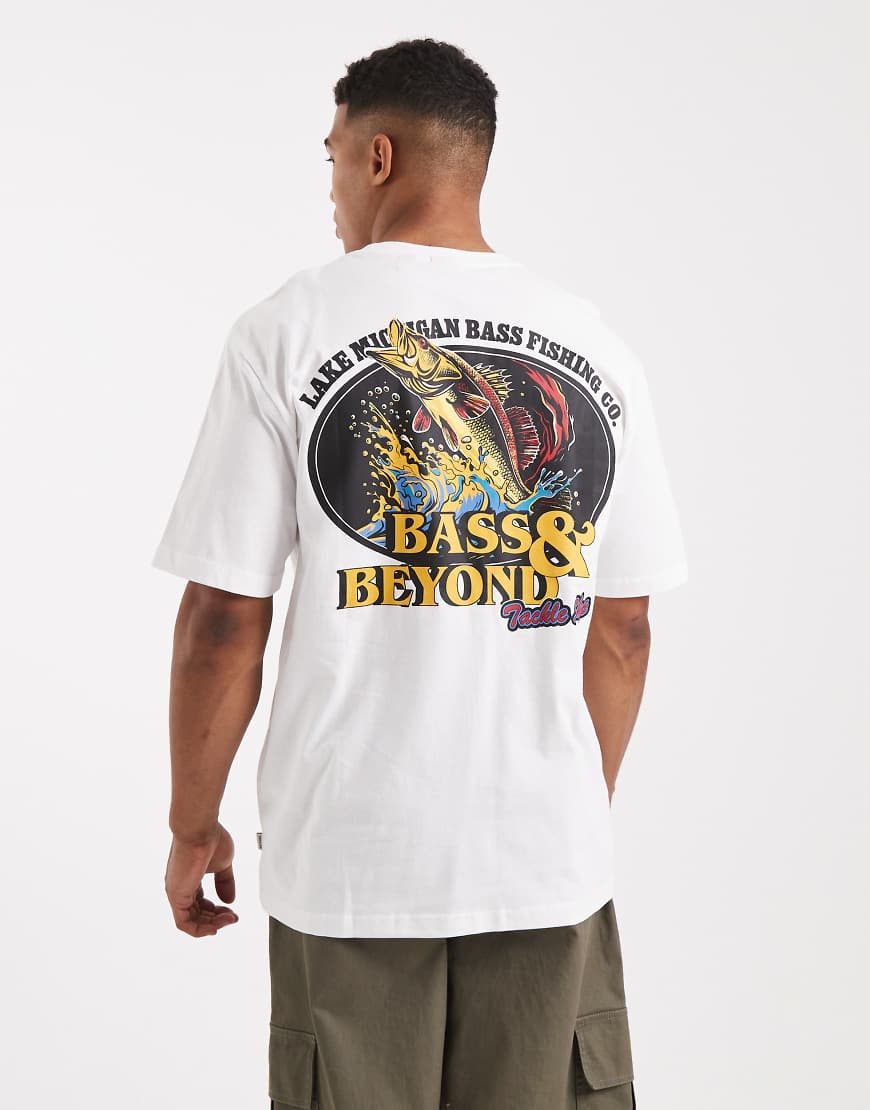 ONLY & SONS - Oversize-T-Shirt in Weiß mit „Bass Beyond"-Rückenprint von ONLY & SONS
