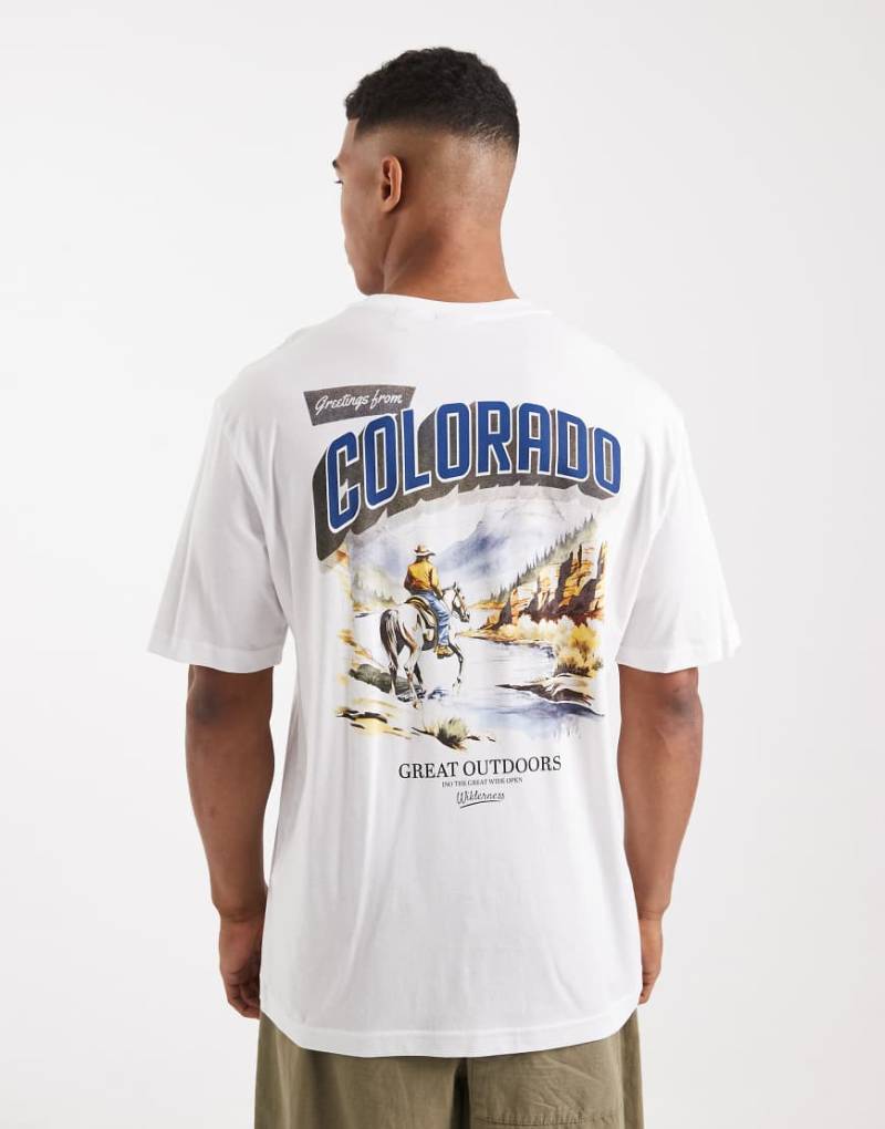 ONLY & SONS - Oversize-T-Shirt in Weiß mit „Colorado"-Rückenprint von ONLY & SONS